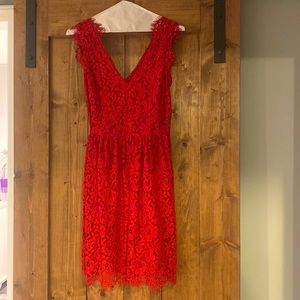The Letter XS Red Lace Dress